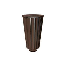 Corbeille Lofoten acier 80 litres Procity - Avec seau galva - Brun chocolat