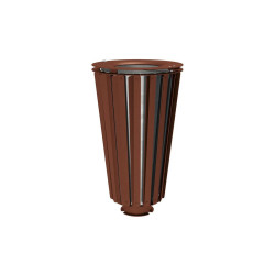 Corbeille Lofoten acier 80 litres Procity - Avec seau galva - Aspect Corten
