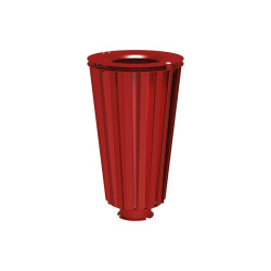 Corbeille Lofoten acier 80 litres Procity - Avec seau peint/galva - Rouge pourpre
