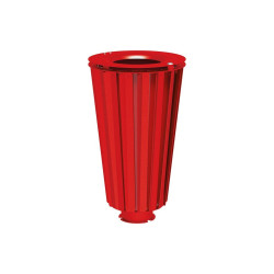 Corbeille Lofoten acier 80 litres Procity - Avec seau peint/galva - Rouge signalisation