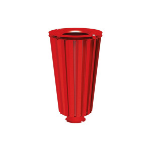 Corbeille Lofoten acier 80 litres Procity - Avec seau peint/galva - Rouge signalisation