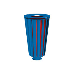 Corbeille Lofoten acier 80 litres Procity - Avec seau peint/galva - Bleu gentiane