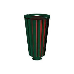 Corbeille Lofoten acier 80 litres Procity - Avec seau peint/galva - Vert mousse