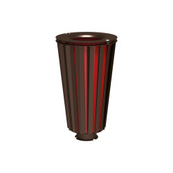 Corbeille Lofoten acier 80 litres Procity - Avec seau peint/galva - Brun chocolat