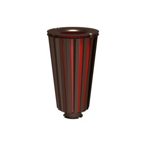 Corbeille Lofoten acier 80 litres Procity - Avec seau peint/galva - Brun chocolat