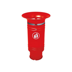 Corbeille Cévennes 60 litres Procity - Avec seau tôle électrozinguée - Rouge signalisation