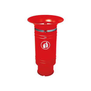 Corbeille Cévennes 60 litres Procity - Avec seau tôle électrozinguée - Rouge signalisation