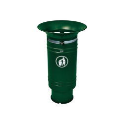 Corbeille Cévennes 60 litres Procity - Avec seau tôle électrozinguée - Vert mousse
