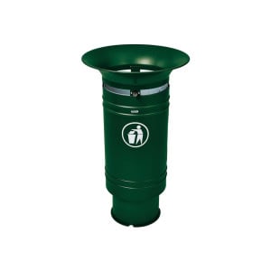 Corbeille Cévennes 60 litres Procity - Avec seau tôle électrozinguée - Vert mousse