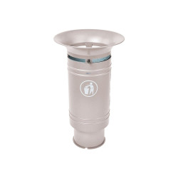 Corbeille Cévennes 60 litres Procity - Avec seau tôle électrozinguée - Gris soie