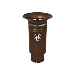 Corbeille Cévennes 60 litres Procity - Avec seau tôle électrozinguée - Brun chocolat