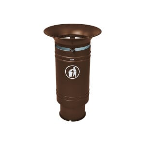 Corbeille Cévennes 60 litres Procity - Avec seau tôle électrozinguée - Brun chocolat