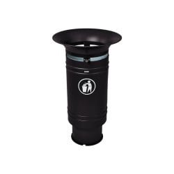 Corbeille Cévennes 60 litres Procity - Avec seau tôle électrozinguée - Noir foncé