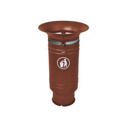 Corbeille Cévennes 60 litres Procity - Avec seau tôle électrozinguée - Aspect Corten