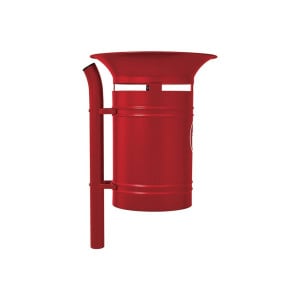 Corbeille Vanoise 40 litres Procity - Avec seau tôle électrozinguée - Rouge pourpre