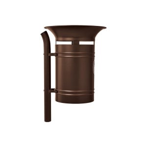 Corbeille Vanoise 40 litres Procity - Avec seau tôle électrozinguée - Brun chocolat