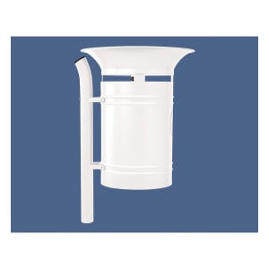 Corbeille Vanoise 40 litres Procity - Avec seau tôle électrozinguée - Blanc pur