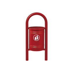 Corbeille Vercors 40 litres Procity - Avec seau tôle électrozinguée - Rouge pourpre