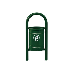 Corbeille Vercors 40 litres Procity - Avec seau tôle électrozinguée - Vert mousse