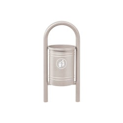 Corbeille Vercors 40 litres Procity - Avec seau tôle électrozinguée - Gris soie
