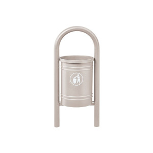Corbeille Vercors 40 litres Procity - Avec seau tôle électrozinguée - Gris soie