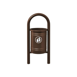 Corbeille Vercors 40 litres Procity - Avec seau tôle électrozinguée - Brun chocolat