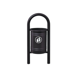 Corbeille Vercors 40 litres Procity - Avec seau tôle électrozinguée - Noir foncé
