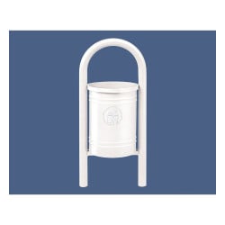 Corbeille Vercors 40 litres Procity - Avec seau tôle électrozinguée - Blanc pur