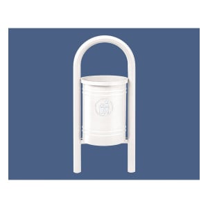 Corbeille Vercors 40 litres Procity - Avec seau tôle électrozinguée - Blanc pur