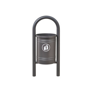 Corbeille Vercors 40 litres Procity - Avec seau tôle électrozinguée - Gris Procity
