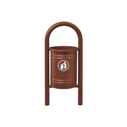 Corbeille Vercors 40 litres Procity - Avec seau tôle électrozinguée - Aspect Corten