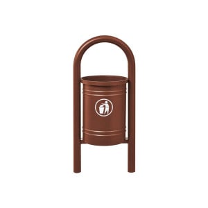 Corbeille Vercors 40 litres Procity - Avec seau tôle électrozinguée - Aspect Corten