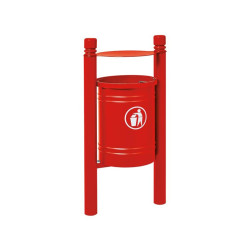 Corbeille Saintonge City 40 litres Procity - Avec seau tôle électrozinguée - Rouge pourpre