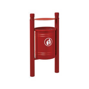 Corbeille Saintonge City 40 litres Procity - Avec seau tôle électrozinguée - Rouge signalisation