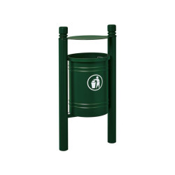 Corbeille Saintonge City 40 litres Procity - Avec seau tôle électrozinguée - Vert mousse
