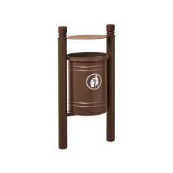 Corbeille Saintonge City 40 litres Procity - Avec seau tôle électrozinguée - Brun chocolat