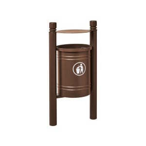 Corbeille Saintonge City 40 litres Procity - Avec seau tôle électrozinguée - Brun chocolat