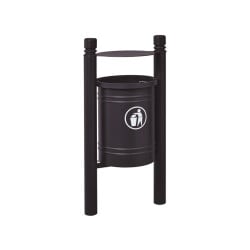 Corbeille Saintonge City 40 litres Procity - Avec seau tôle électrozinguée - Noir foncé