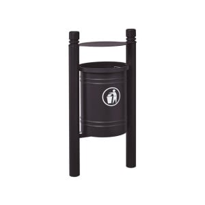 Corbeille Saintonge City 40 litres Procity - Avec seau tôle électrozinguée - Noir foncé