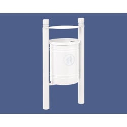 Corbeille Saintonge City 40 litres Procity - Avec seau tôle électrozinguée - Blanc pur