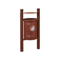 Corbeille Saintonge City 40 litres Procity - Avec seau tôle électrozinguée - Aspect Corten