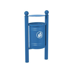 Corbeille Saintonge Boule 40 litres Procity - Avec seau tôle électrozinguée - Bleu gentiane