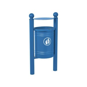 Corbeille Saintonge Boule 40 litres Procity - Avec seau tôle électrozinguée - Bleu gentiane