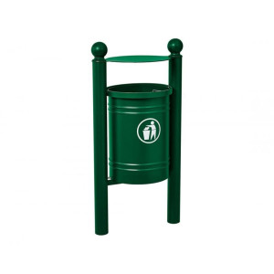 Corbeille Saintonge Boule 40 litres Procity - Avec seau tôle électrozinguée - Vert mousse