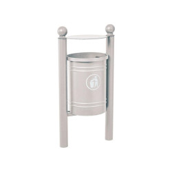 Corbeille Saintonge Boule 40 litres Procity - Avec seau tôle électrozinguée - Gris soie