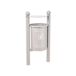 Corbeille Saintonge Boule 40 litres Procity - Avec seau tôle électrozinguée - Gris soie