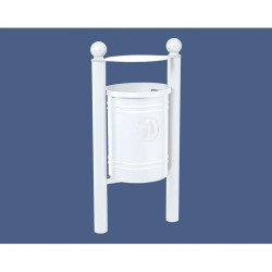 Corbeille Saintonge Boule 40 litres Procity - Avec seau tôle électrozinguée - Blanc pur