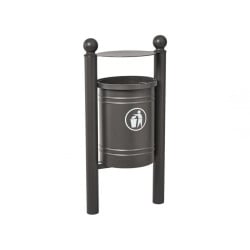 Corbeille Saintonge Boule 40 litres Procity - Avec seau tôle électrozinguée - Gris Procity