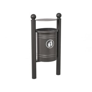 Corbeille Saintonge Boule 40 litres Procity - Avec seau tôle électrozinguée - Gris Procity