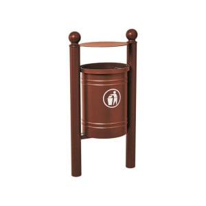 Corbeille Saintonge Boule 40 litres Procity - Avec seau tôle électrozinguée - Aspect Corten